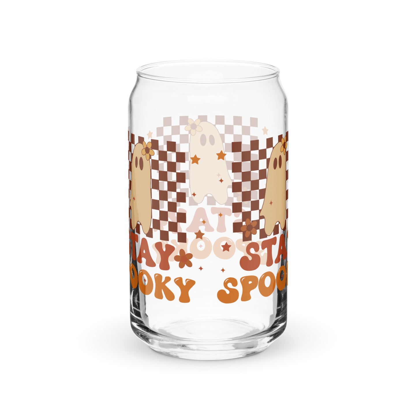 Retro Stay Spooky Can-shaped glass