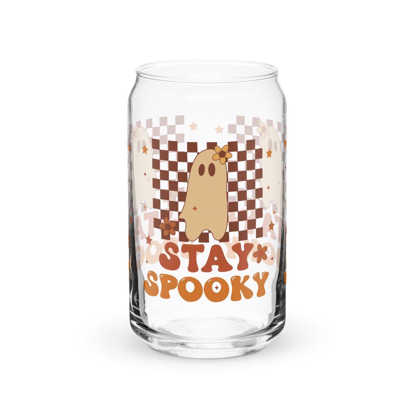 Retro Stay Spooky Can-shaped glass