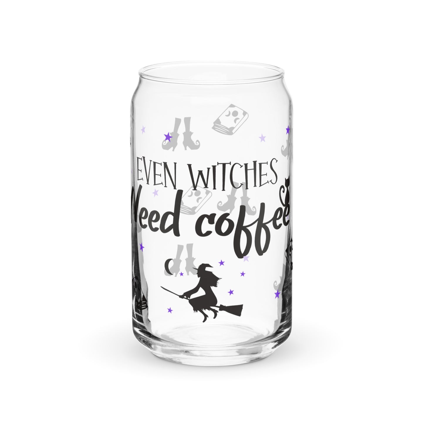 Even Witches Need Coffee Can-shaped glass