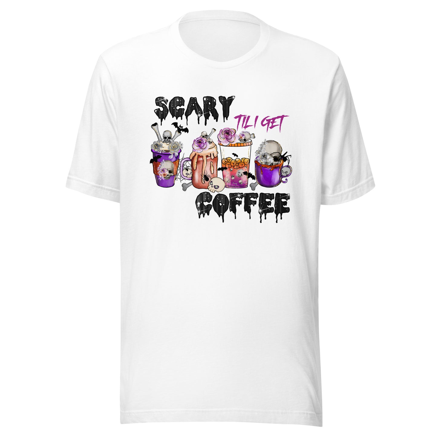 Scary Till I Get Coffee Unisex t-shirt